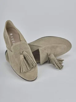 Mocassini tacco 1cm camoscio beige