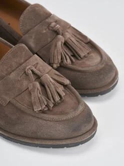 Mocassini tacco 2cm camoscio beige