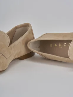 Mocassini tacco 1cm camoscio marrone