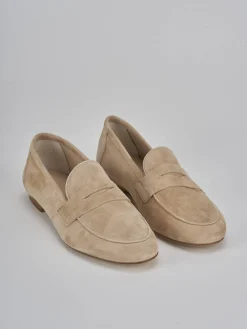 Mocassini tacco 1cm camoscio marrone