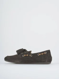 Mocassini tacco 1cm camoscio testa