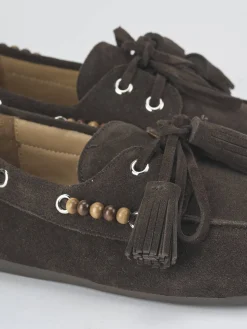 Mocassini tacco 1cm camoscio testa