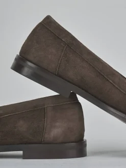 Mocassini tacco 1cm camoscio testa