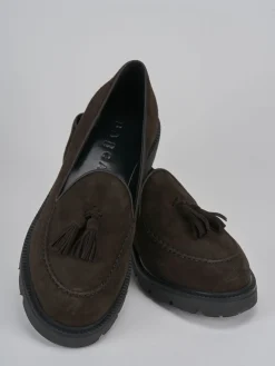 Mocassini tacco 2cm camoscio testa