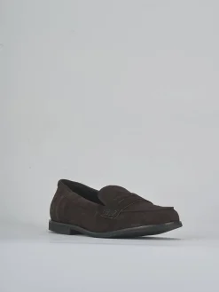 Mocassini tacco 1cm camoscio testa