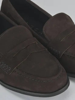 Mocassini tacco 1cm camoscio testa