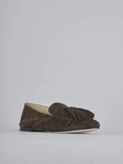 Mocassini tacco 1cm camoscio testa