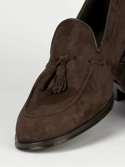 Mocassini tacco 2cm camoscio testa