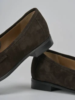 Mocassini tacco 1cm camoscio testa
