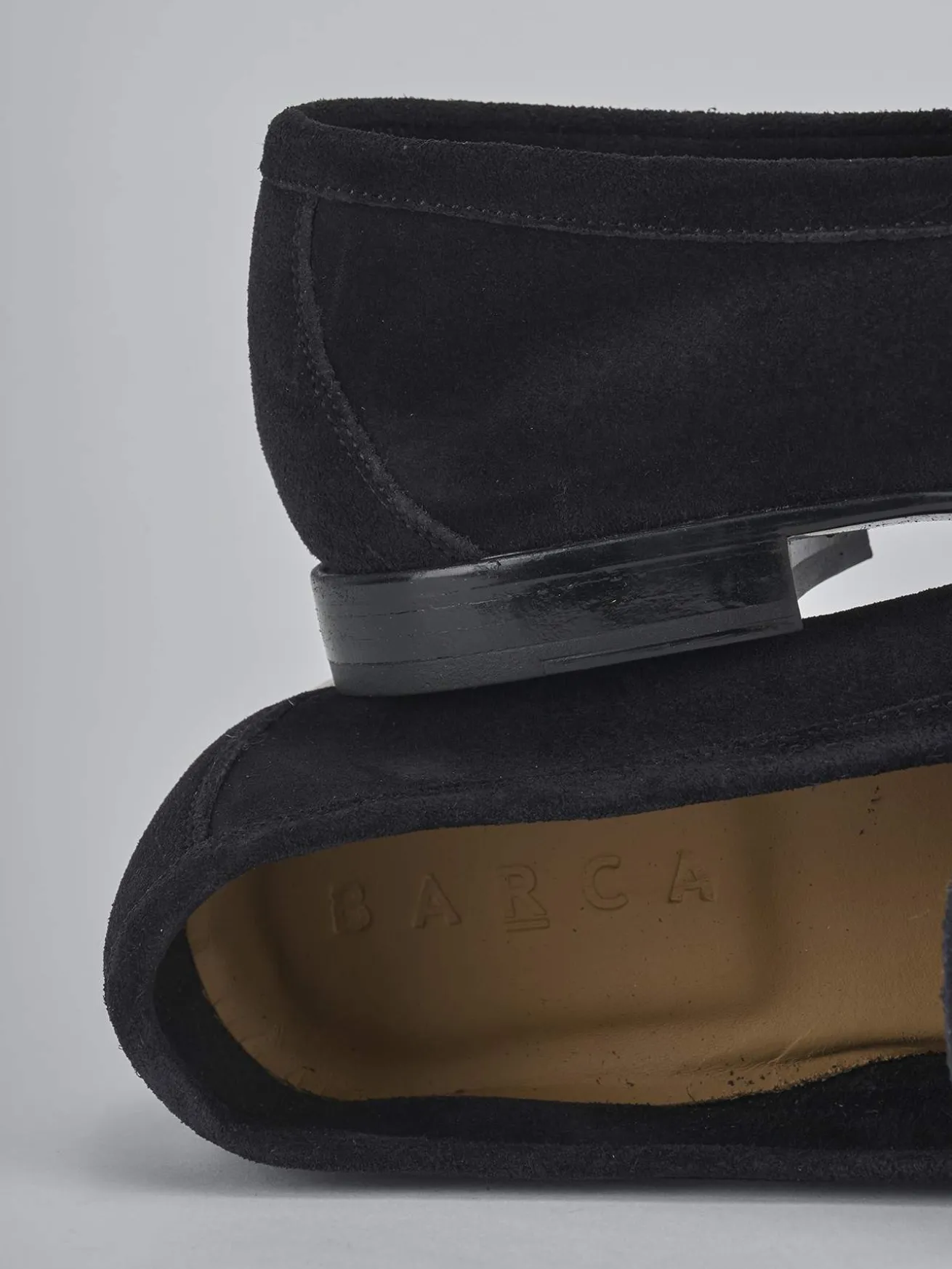 Mocassini tacco 1cm camoscio blu