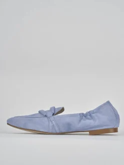 Mocassini tacco 1cm camoscio jeans