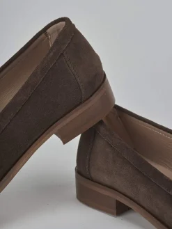 Mocassini tacco 1cm camoscio testa