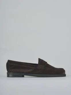 Mocassini tacco 1cm camoscio testa