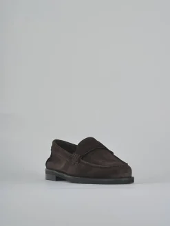 Mocassini tacco 1cm camoscio testa