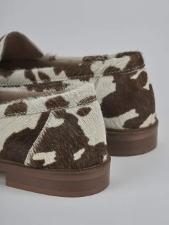 Mocassini tacco 1cm cavallino bianco