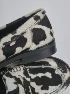 Mocassini tacco 1cm cavallino nero