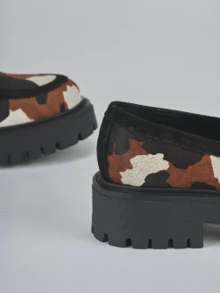 Mocassini tacco 2cm cavallino multicolor