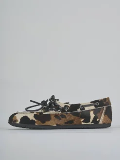 Mocassini tacco 1cm cavallino bianco