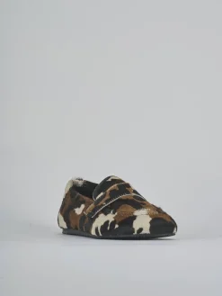 Mocassini tacco 1cm cavallino bianco