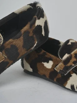 Mocassini tacco 1cm cavallino bianco