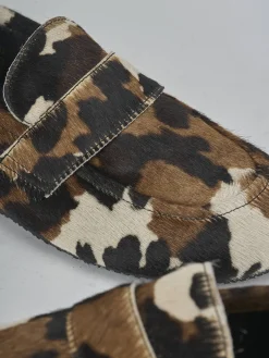 Mocassini tacco 1cm cavallino bianco