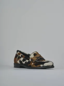 Mocassini tacco 2cm cavallino multicolor