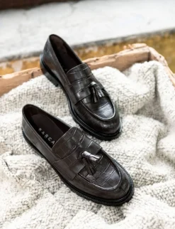 Mocassini tacco 2cm cocco testa