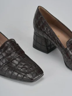 Mocassini tacco 6cm cocco testa