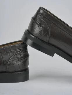 Mocassini tacco 2cm cocco testa