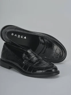 Mocassini tacco 2cm cocco nero