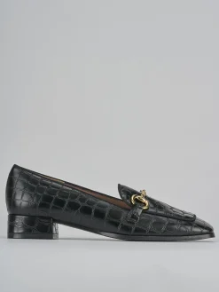 Mocassini tacco 3cm cocco nero