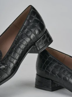 Mocassini tacco 3cm cocco nero