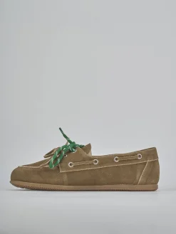 Mocassini tacco 1cm nabuk marrone