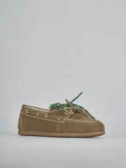 Mocassini tacco 1cm nabuk marrone