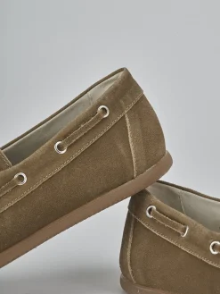 Mocassini tacco 1cm nabuk marrone