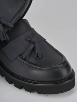 Mocassini tacco 3cm nabuk blu