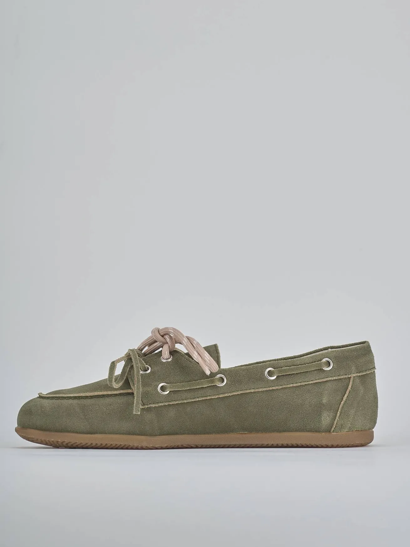 Mocassini tacco 1cm nabuk verde