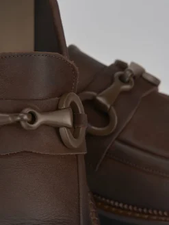 Mocassini tacco 3cm nabuk marrone