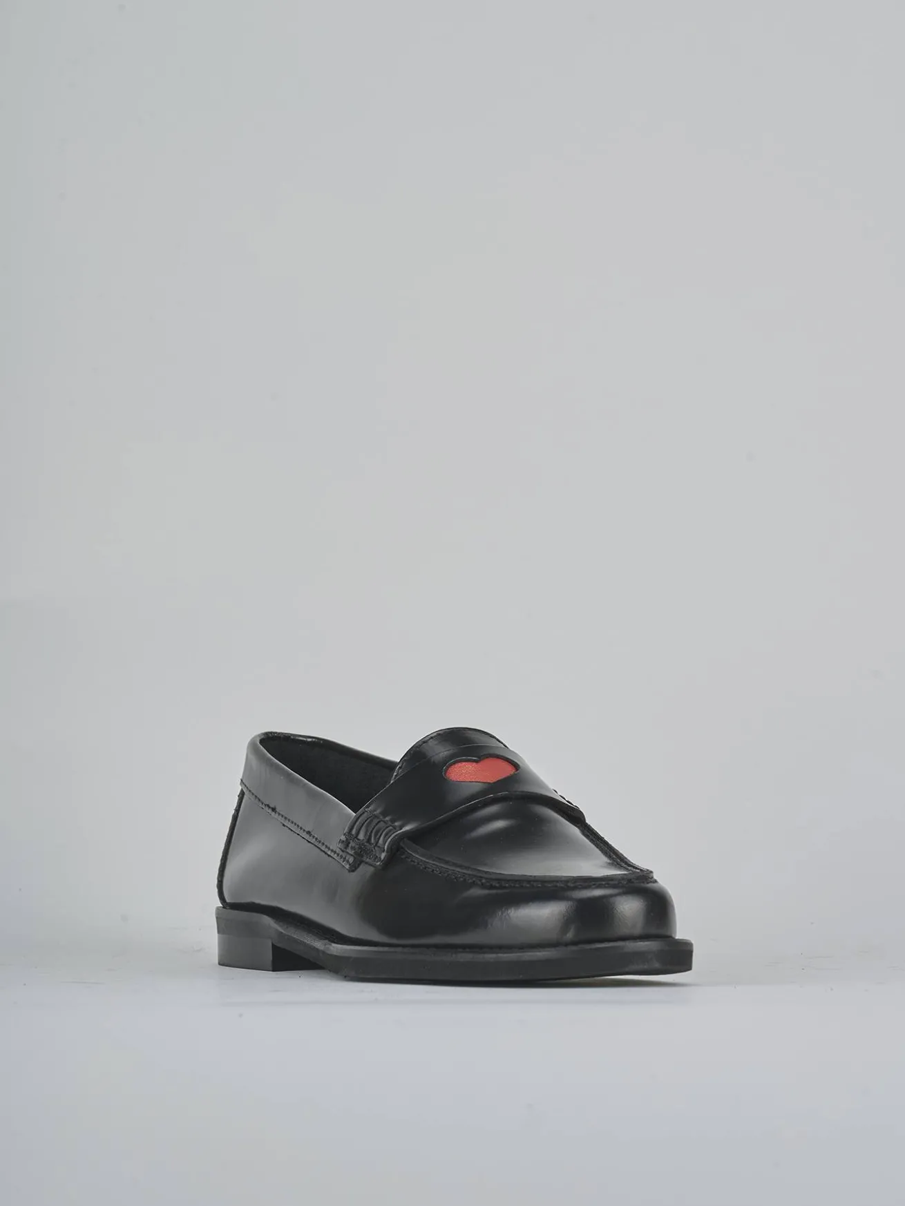 Mocassini tacco 1cm pelle nero