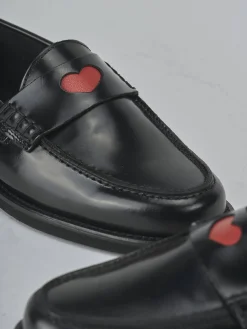 Mocassini tacco 1cm pelle nero