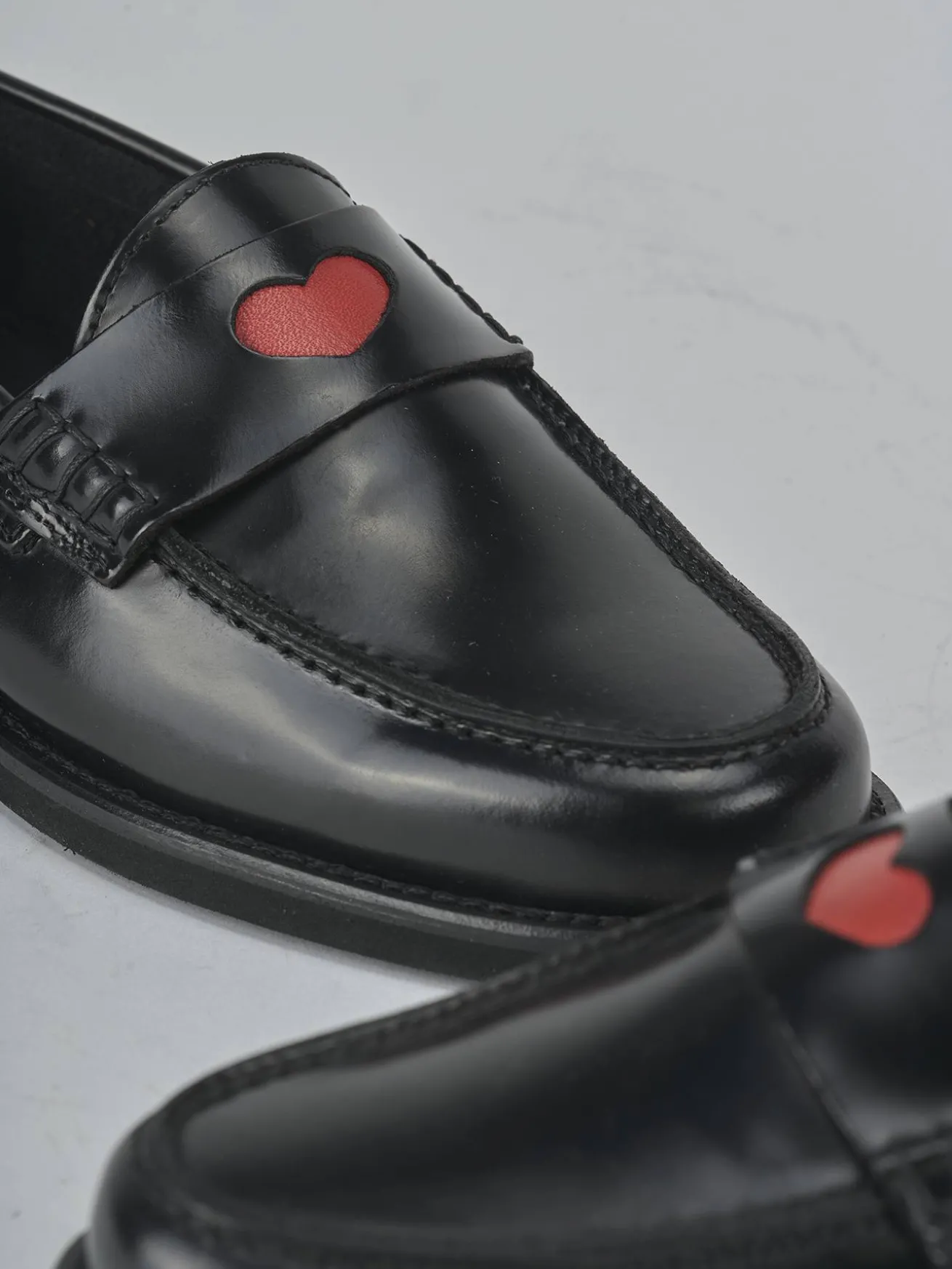 Mocassini tacco 1cm pelle nero