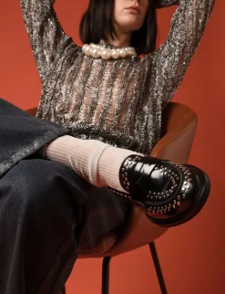 Mocassini tacco 1cm pelle nero