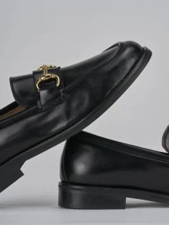 Mocassini tacco 2cm pelle nero