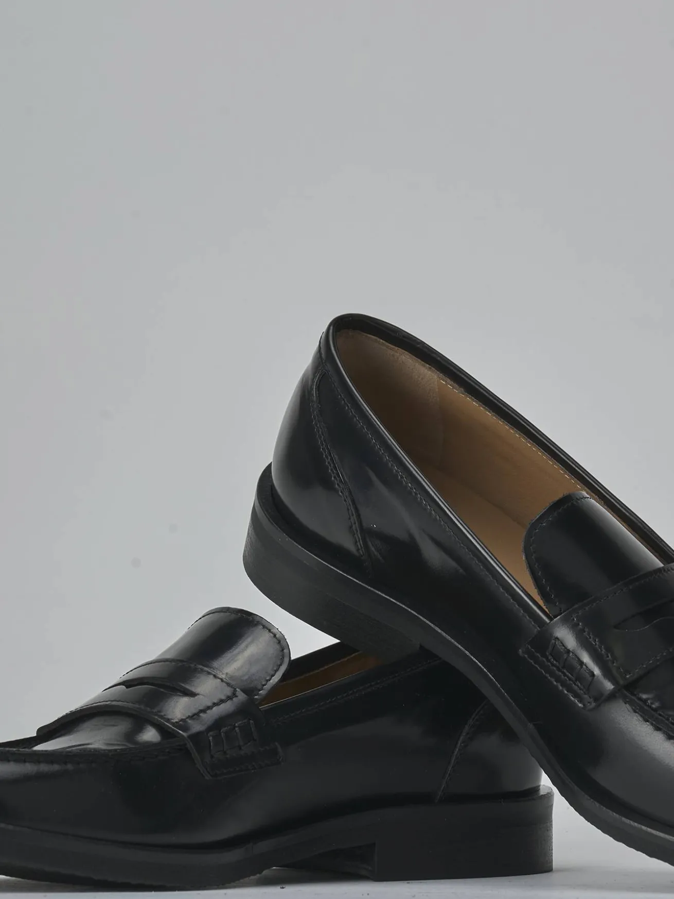 Mocassini tacco 2cm pelle nero