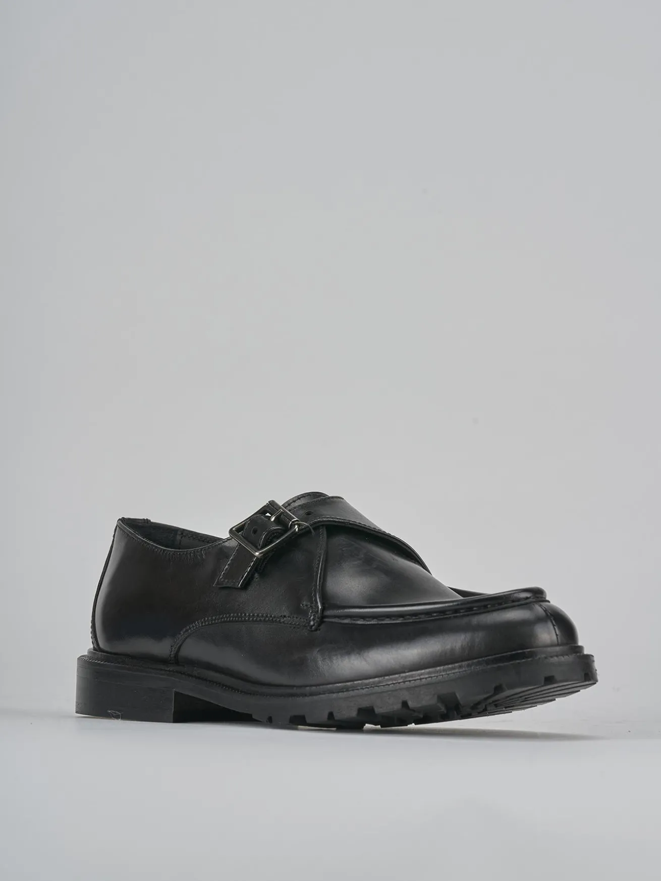 Mocassini tacco 2cm pelle nero