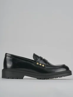 Mocassini tacco 2cm pelle nero