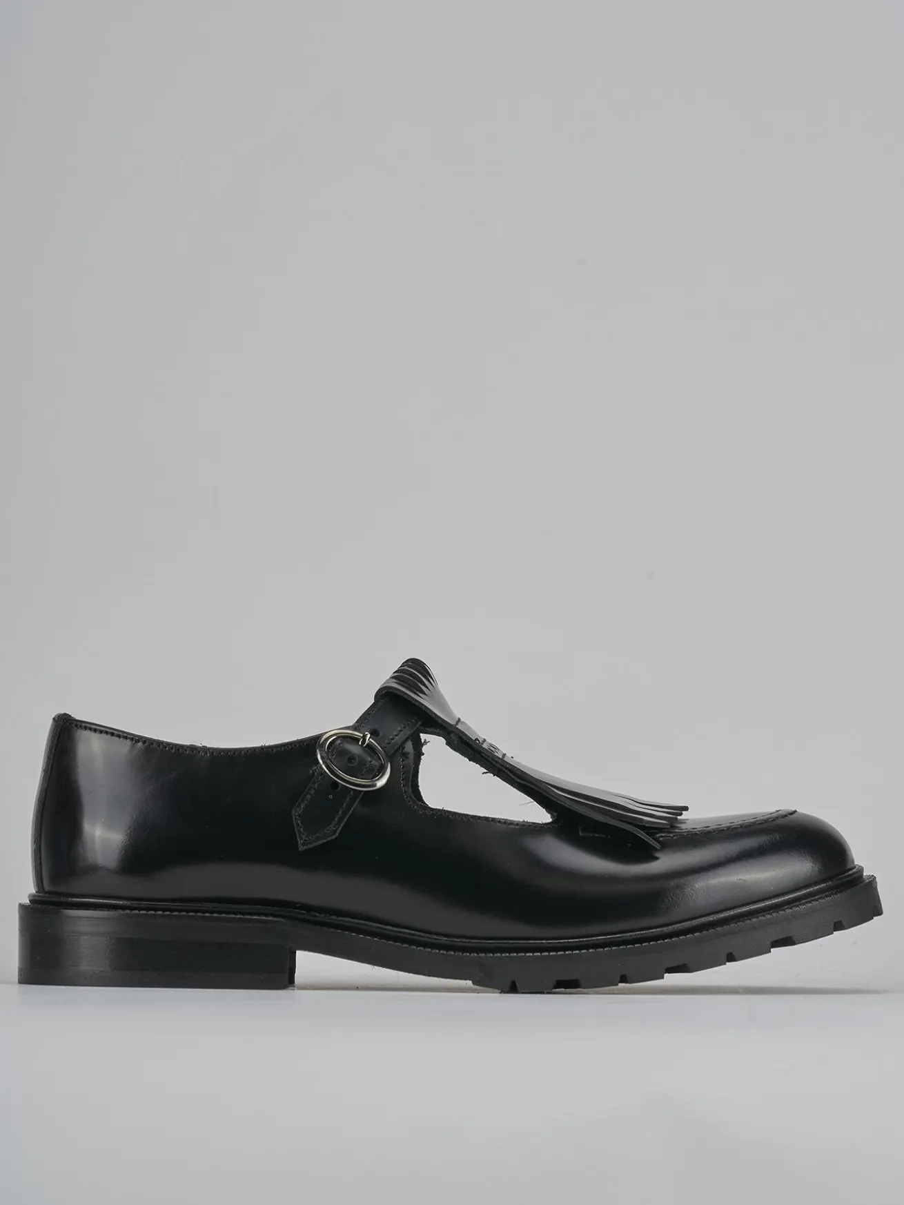 Mocassini tacco 2cm pelle nero