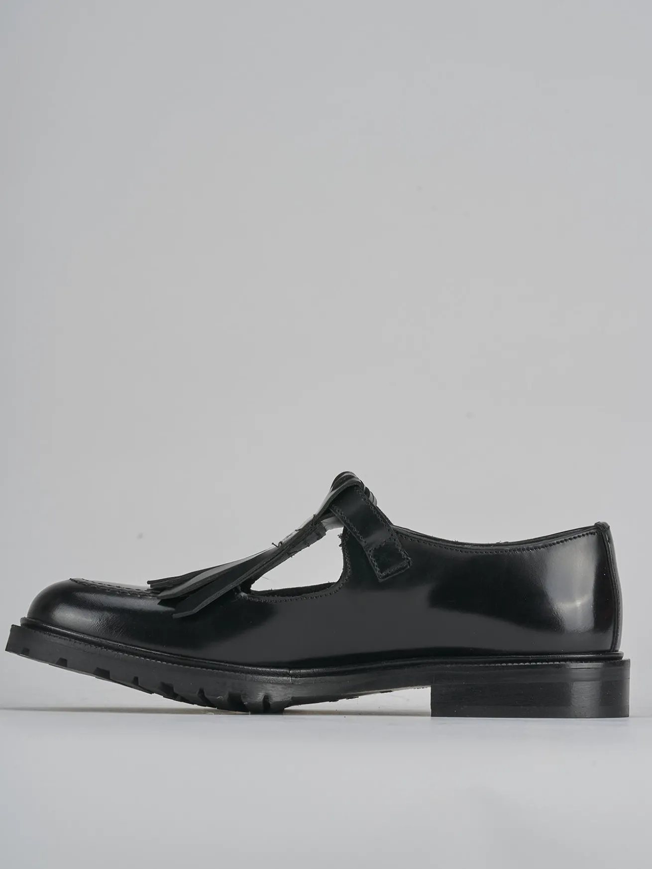 Mocassini tacco 2cm pelle nero