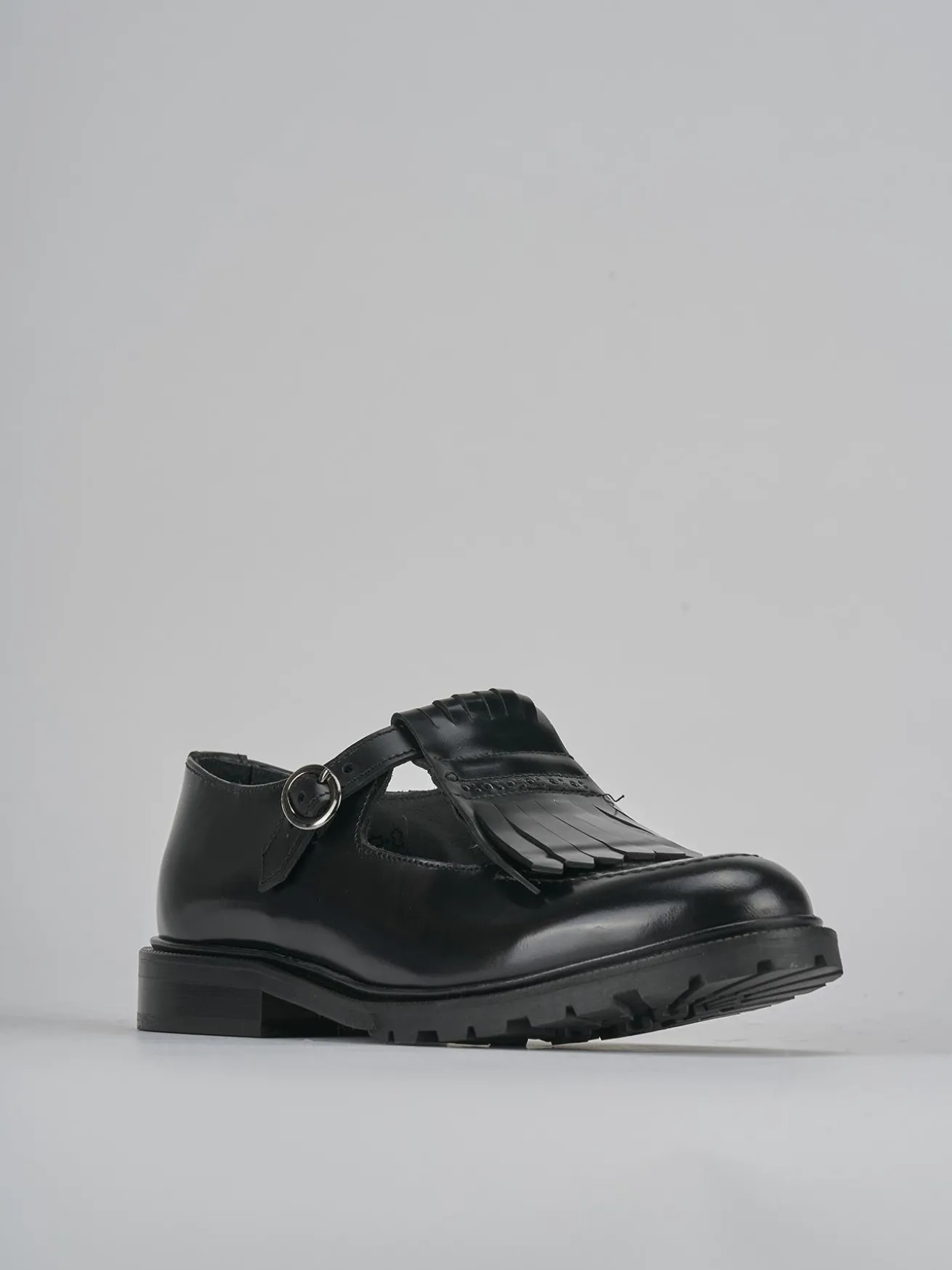 Mocassini tacco 2cm pelle nero