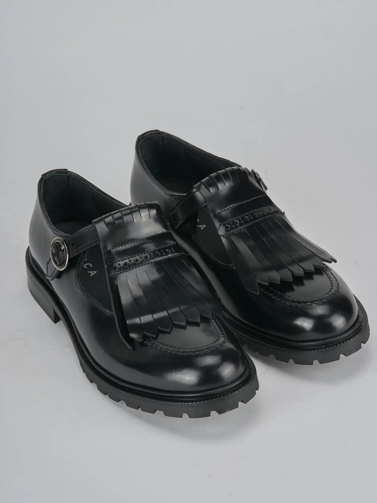 Mocassini tacco 2cm pelle nero